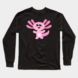 Cute Pink Axolotl Friend Illustration Long Sleeve T-Shirt